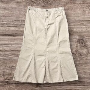 Y2K Old Navy Skirt Khaki Long Flare Maxi 12